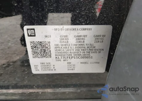 2025 Chevrolet Trax Fwd Ls из США, поврежденный, VIN KL77LFEP1SC089851